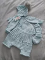 Blue Helmet Hat with Pants Set