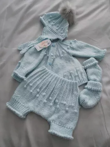 Blue Helmet Hat with Pants Set