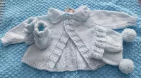 Pale Blue Baby Double pompom Set